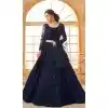 Navy Blue Net Thread Work Designer Wear Plus Size Lehenga Choli - 11107198873