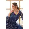 Royal Blue Net Thread Work Designer Wear Plus Size Lehenga Choli - 11107198875