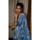 Satin Silk Zari Print Work Party Wear Saree In Blue - 11114198931