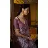 Satin Silk Zari Print Work Party Wear Plus Size Saree In Mauve - 11114198932