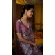 Satin Silk Zari Print Work Party Wear Saree In Mauve - 11114198932