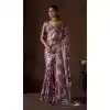 Satin Silk Zari Print Work Party Wear Plus Size Saree In Mauve - 11114198932