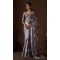 Satin Silk Zari Print Work Party Wear Saree In Steal Purple Grey - 11114198933