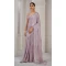 Lavender Satin Silk Foil Print Work Party Wear Saree - 11115198934