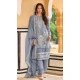 Organza Embroidered Pakistani Style Salwar Suit In Grey - 11189199529