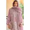 Organza Embroidered Pakistani Style Plus Size Salwar Suit In Pink - 11189199531