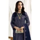 Navy Blue Georgette Embroidered Pakistani Style Salwar Suit - 11190199534