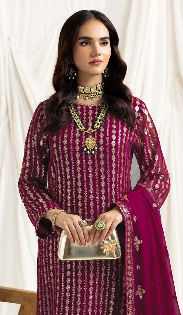 Rani Pink Georgette Embroidered Pakistani Style Salwar Suit - 11190199535
