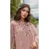 Peach Organza Embroidered Evening Wear Plus Size Salwar Kameez - 11191199539