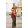 Green Silk Kanjivaram Weaving Work Traditional Wear Plus Size Saree - 11176199444