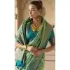 Silk Kanjivaram Weaving Work Traditional Wear Plus Size Saree Green - 11176199446