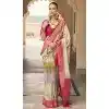 Beige Silk Kanjivaram Weaving Work Traditional Wear Plus Size Saree - 11176199449