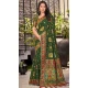 Cotton Silk Weaved Thread Work Traditional Wear Saree In Green - 11201199584