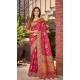 Cotton Silk Weaved Thread Work Traditional Wear Saree In Rani Pink - 11201199586