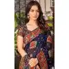 Cotton Silk Weaved Thread Work Traditional Wear Plus Size Saree In Navy Blue - 11201199587