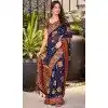 Cotton Silk Weaved Thread Work Traditional Wear Plus Size Saree In Navy Blue - 11201199587