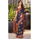 Cotton Silk Weaved Thread Work Traditional Wear Saree In Navy Blue - 11201199587