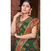 Cotton Silk Printed Designer Party Wear Plus Size Saree In Green - 11204199597