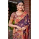 Cotton Silk Printed Designer Party Wear Saree In Purple - 11204199599