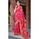 Cotton Silk Printed Designer Party Wear Saree In Rani Pink - 11204199600