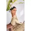 Beige Cotton Embroidered Pakistani Style Plus Size Salwar Kameez - 11229199772