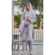 Organza Embroidery Work Pakistani Salwar Kameez In Lavender - 11245199885