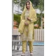 Organza Embroidery Work Pakistani Salwar Kameez In Mustard - 11245199887