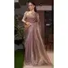 Organza Hand Work Party Wear Designer Plus Size Saree In Dark Beige - 11208199623