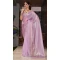 Organza Hand Work Party Wear Designer Saree In Baby Pink - 11208199624