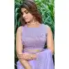 Light Lavender Organza Hand Work Designer Wear Plus Size Saree - 11215199669