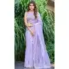 Light Lavender Organza Hand Work Designer Wear Plus Size Saree - 11215199669