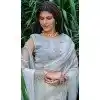 Off White Organza Hand Work Designer Wear Plus Size Saree - 11215199671