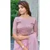 Pink Organza Hand Work Designer Wear Plus Size Saree - 11215199672