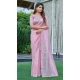 Pink Organza Hand Work Designer Wear Saree - 11215199672