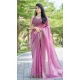 Organza Hand Work Designer Wear Saree In Pink - 11216199673