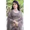 Organza Hand Work Designer Wear Plus Size Saree In Beige - 11216199675