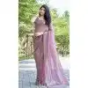 Organza Hand Work Designer Wear Plus Size Saree In Dark Lavender - 11216199678