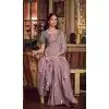 Lavender Shimmer Chiffon Embroidered Party Wear Plus Size Saree - 11237199820