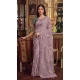 Lavender Shimmer Chiffon Embroidered Party Wear Saree - 11237199820