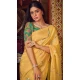 Light Yellow Shimmer Chiffon Embroidered Party Wear Saree - 11237199822