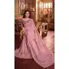 Pink Shimmer Chiffon Embroidered Party Wear Plus Size Saree - 11237199823