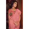 Shimmer Chiffon Embroidered Party Wear Plus Size Saree In Pink - 11237199825