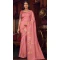 Shimmer Chiffon Embroidered Party Wear Saree In Pink - 11237199825