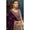 Lavender Silk Embroidered Party Wear Plus Size Salwar Suit - 11270200020