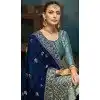Rama Blue Silk Embroidered Party Wear Plus Size Salwar Suit - 11270200021