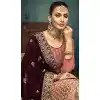 Peach Silk Embroidered Party Wear Plus Size Salwar Suit - 11270200022