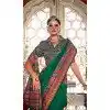 Dark Green Silk Resham Work Party Wear Plus Size Saree - 11274200037