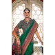 Dark Green Silk Resham Work Party Wear Saree - 11274200037