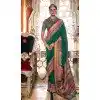 Dark Green Silk Resham Work Party Wear Plus Size Saree - 11274200037