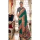Dark Green Silk Resham Work Party Wear Saree - 11274200037